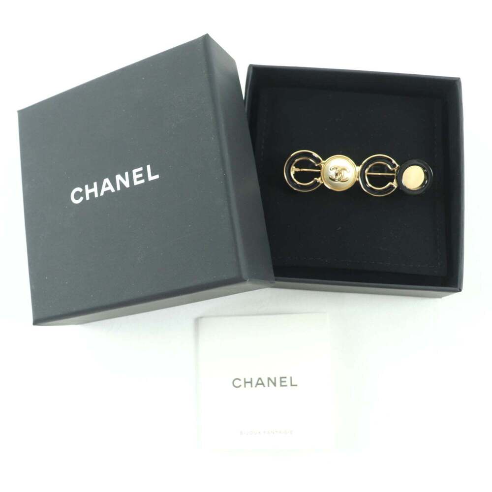 CHANEL Black Pearl Logo Brooch - Picture 2 of 8